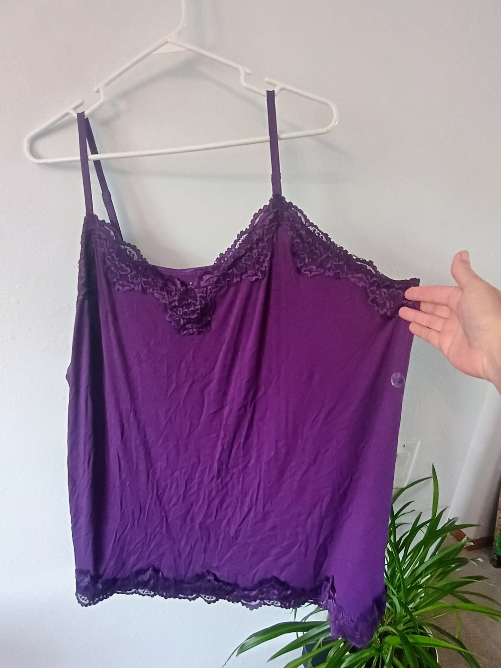Lane Bryant The Lace Cami 26/28 Purple Lace Trim Plus Size NWT Tank Top